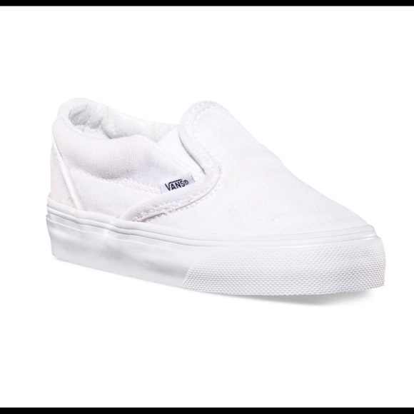 white slip on vans size 4